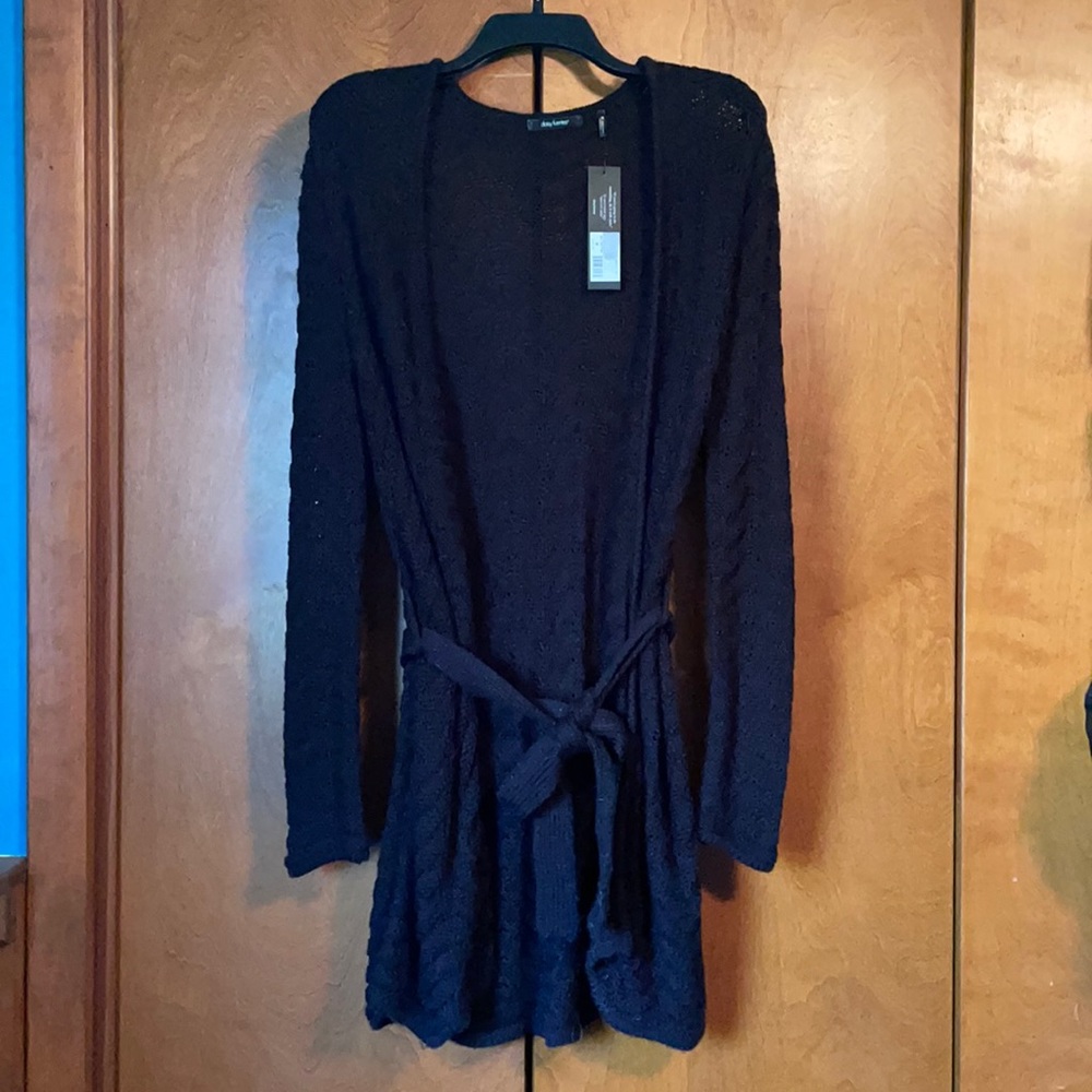 Black wrap cardigan sweater NWT